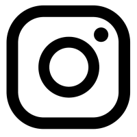 graphic icon for Instagram. the image is a simplified representation of a camera: a square with rounded corners, inside of which there is circle in the center to represent the lens and a small solid dot in the upper right corner to represent the view-window.
